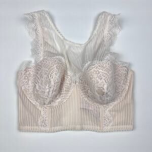 Victoria's Secret Bra Dream Angels Bustier Longline White Lace Coquette Bridal